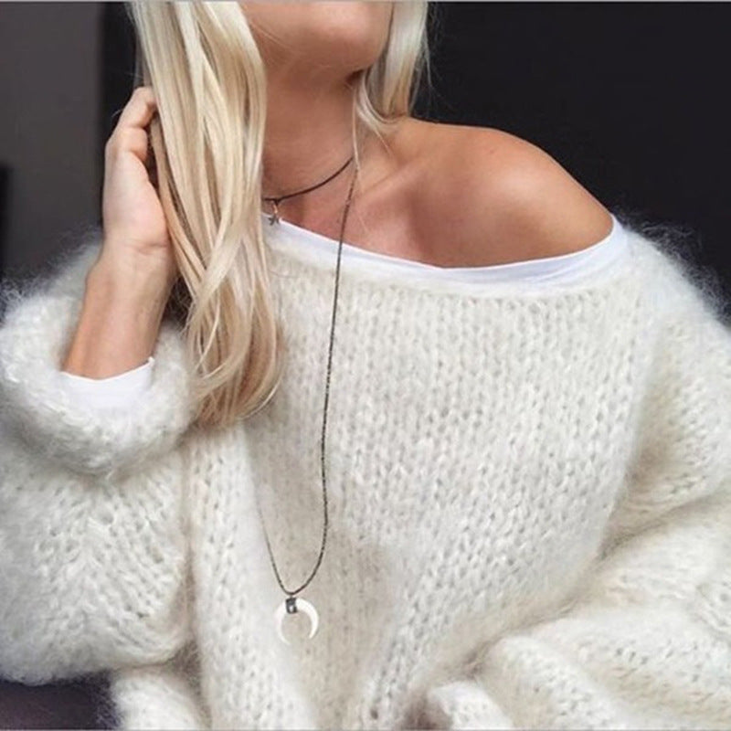 Pull en laine mérinos Inès blanc, coupe moderne, détails stylés, confort et chaleur pour femmes, image de face.
