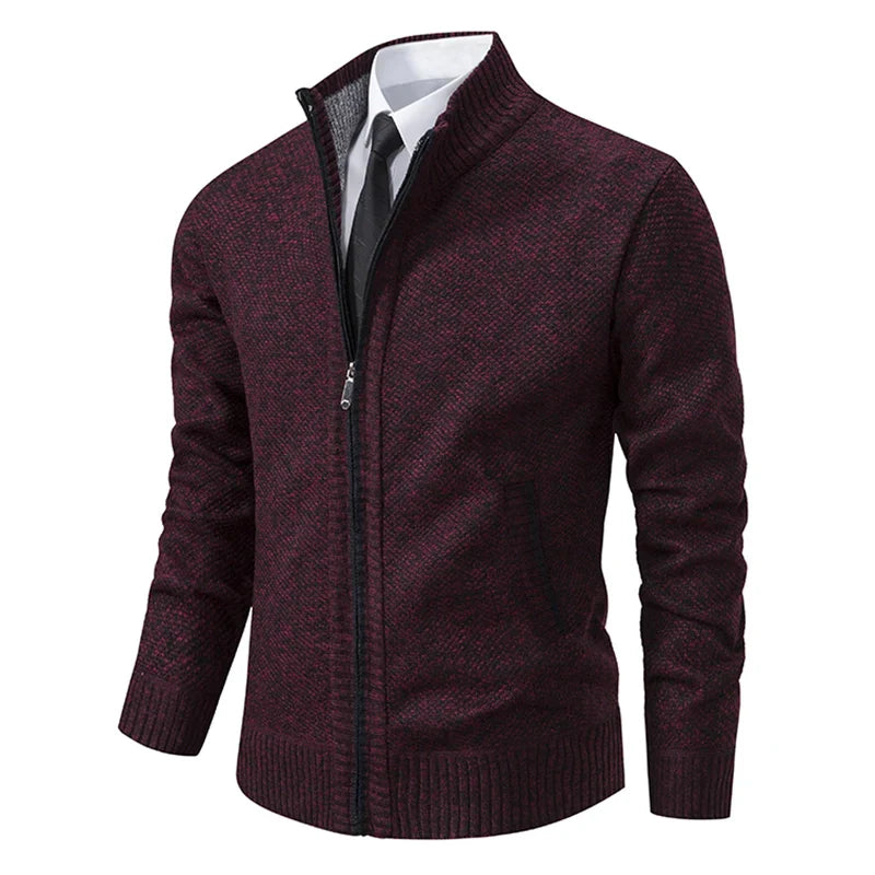 "Pull en maille uni avec col montant, élégant et chaud, pour femmes, en beige, bleu gris ou café, tailles XS à 3XL."