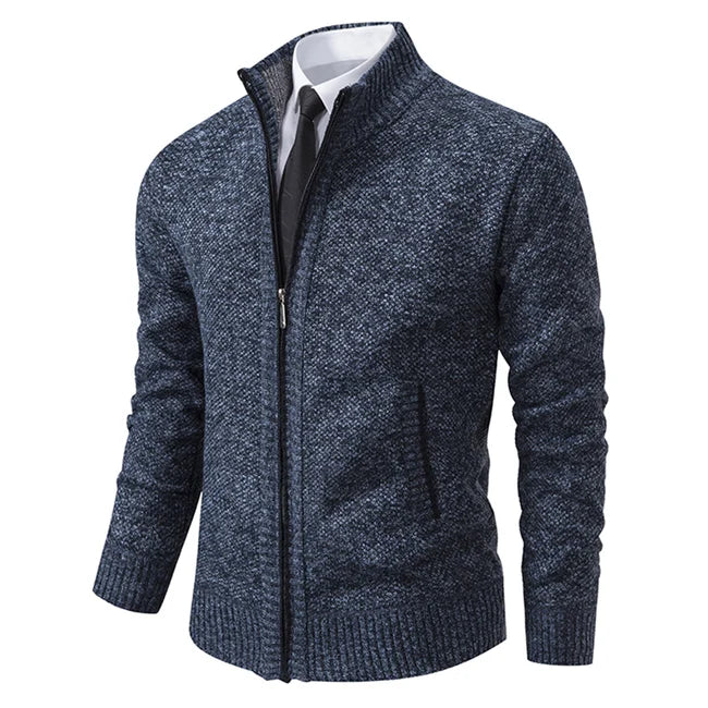 "Pull en maille uni avec col montant, élégant et chaud, pour femmes, en beige, bleu gris ou café, tailles XS à 3XL."