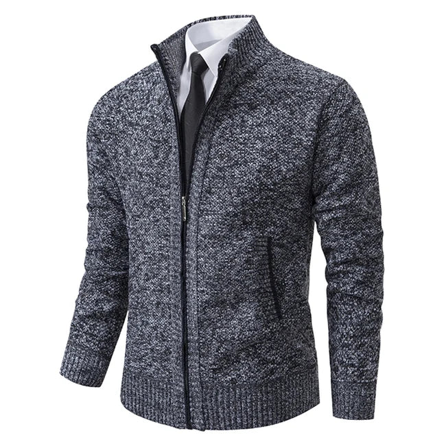 "Pull en maille uni avec col montant, élégant et chaud, pour femmes, en beige, bleu gris ou café, tailles XS à 3XL."