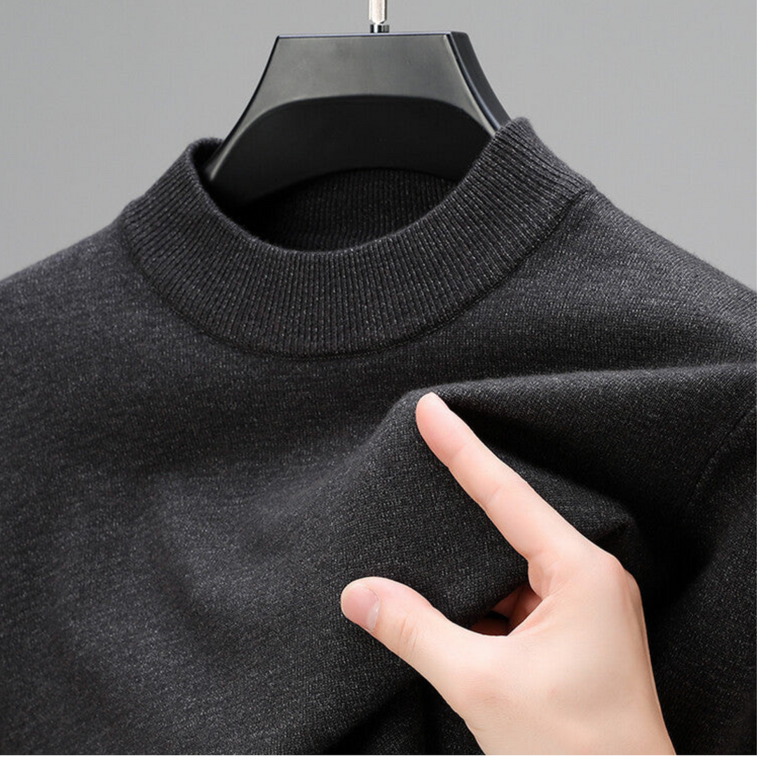 "Pull homme en cachemire Léandre, élégant, doux et léger, parfait pour un style raffiné et confortable en toute saison."