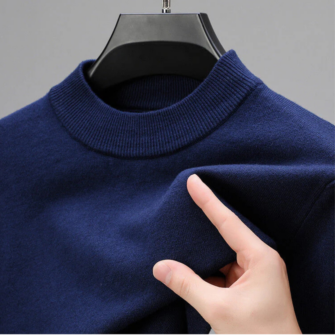 "Pull homme en cachemire Léandre, élégant, doux et léger, parfait pour un style raffiné et confortable en toute saison."