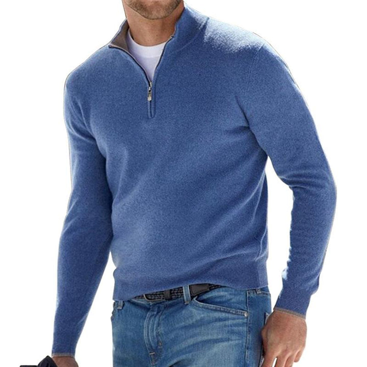 "Pull homme en laine chaude, texture douce, coupe ajustée, polyvalent, élégant, disponible en plusieurs couleurs."
