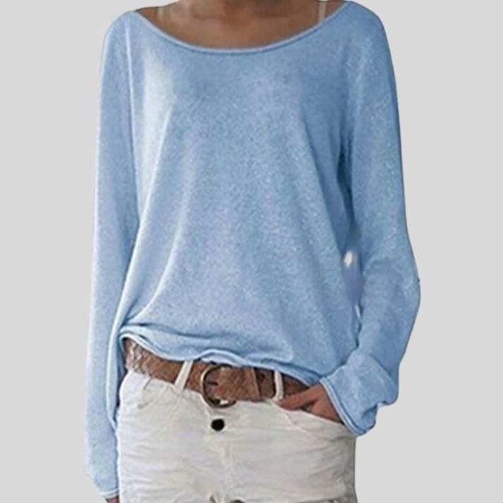 "Pull léger élégant femme à col rond, tissu doux, couleurs variées, style sophistiqué, confort optimal, tailles XS à 4XL"