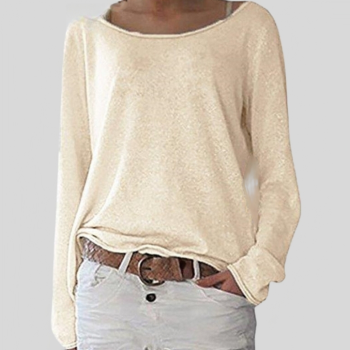 "Pull léger élégant femme à col rond, tissu doux, couleurs variées, style sophistiqué, confort optimal, tailles XS à 4XL"