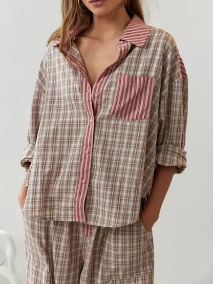 "Pyjama chaud et confortable en tissu doux, coupe ample, parfait pour toutes saisons et soirées cocooning."