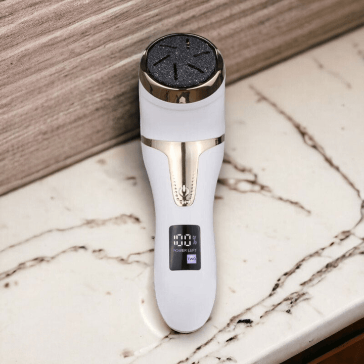 "Râpe à pieds électrique rechargeable, enlève callosités, pieds doux, design ergonomique, noir ou blanc"