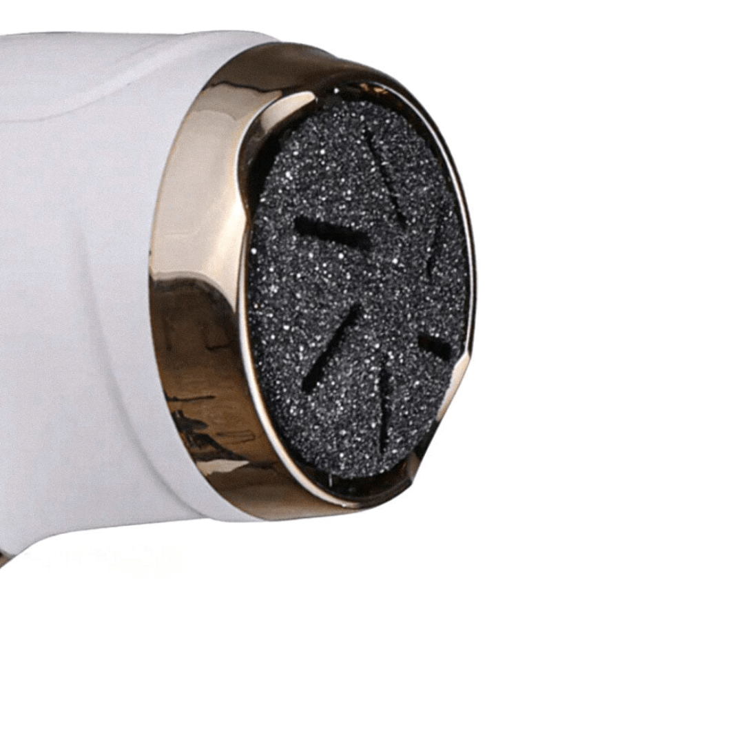 "Râpe à pieds électrique rechargeable, enlève callosités, pieds doux, design ergonomique, noir ou blanc"