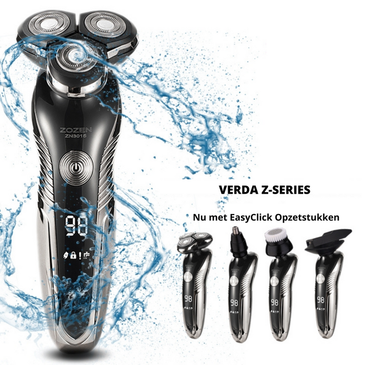 "Rasoir électrique rechargeable élégant, utilisable à sec et humide, design moderne et ergonomique, étanche IPX7."