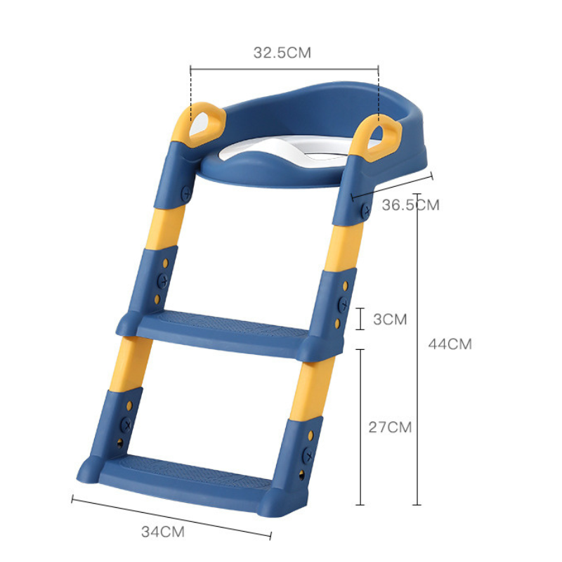 "Réducteur de toilette enfant pliable avec marches, ergonomique, rose et bleu, pour apprentissage propreté des tout-petits"