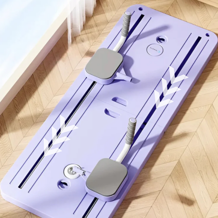 Réformateur Pilates compact noir pour maison, tonification et souplesse, élastiques résistants, usage débutant à avancé.