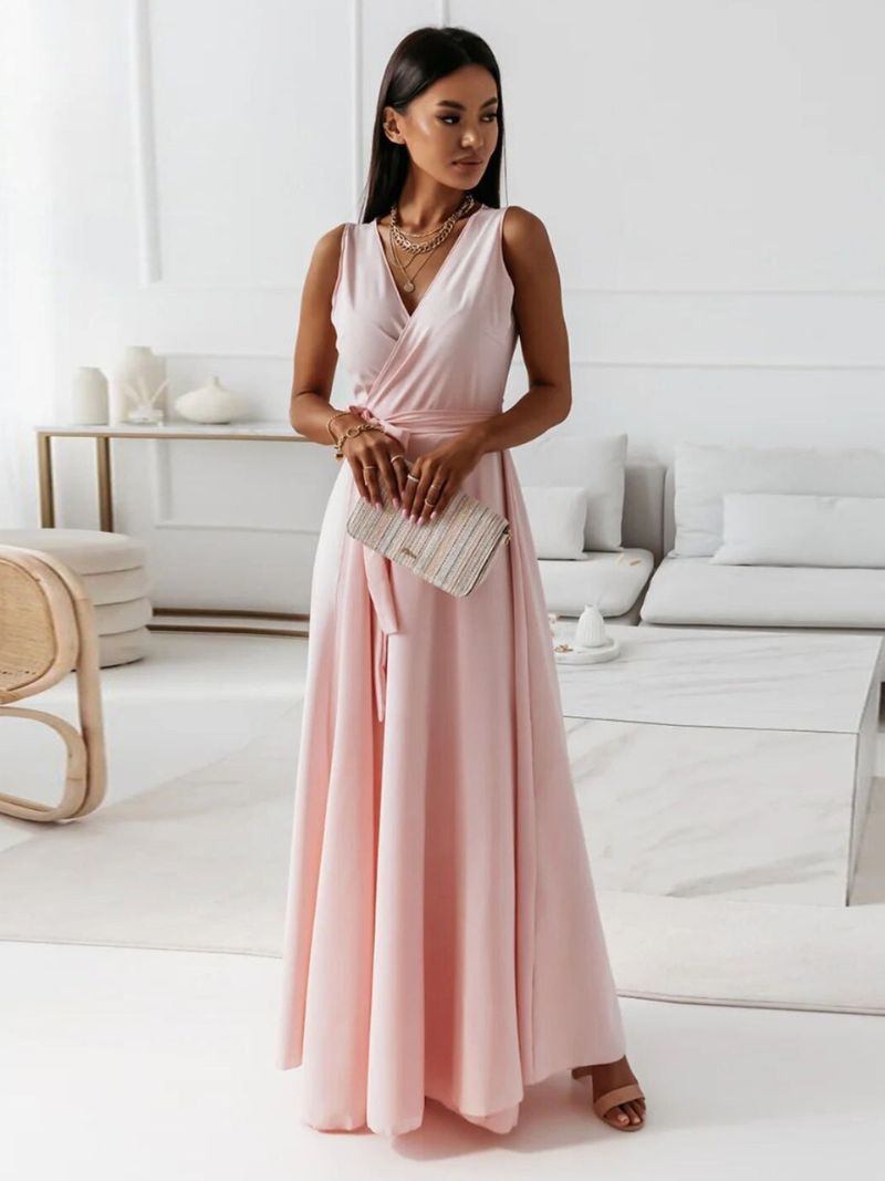 "Robe cocktail col V élégante pour femme, tissu fluide, accentue silhouette, parfaite pour occasions formelles ou décontracté