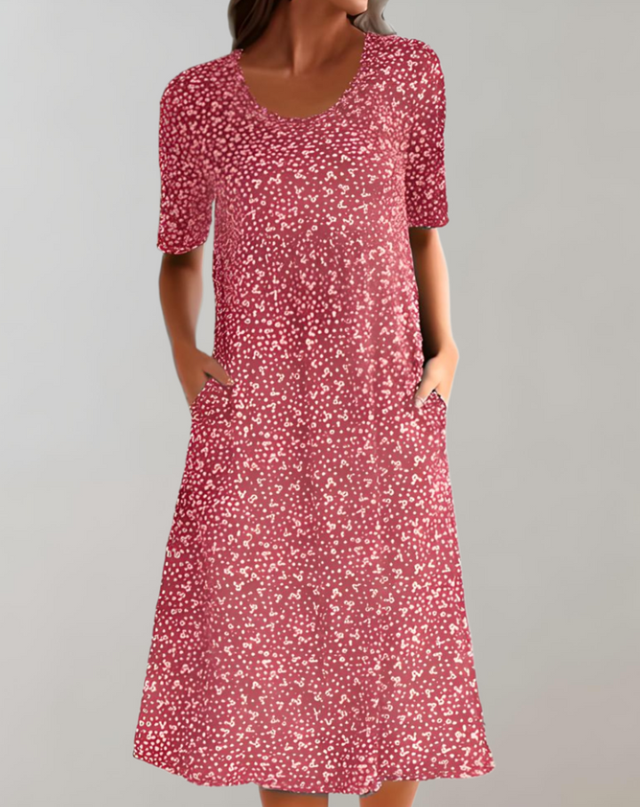 "Robe d'été légère femmes, encolure en V, coupe fluide, idéale pour les journées chaudes, style décontracté et élégant."