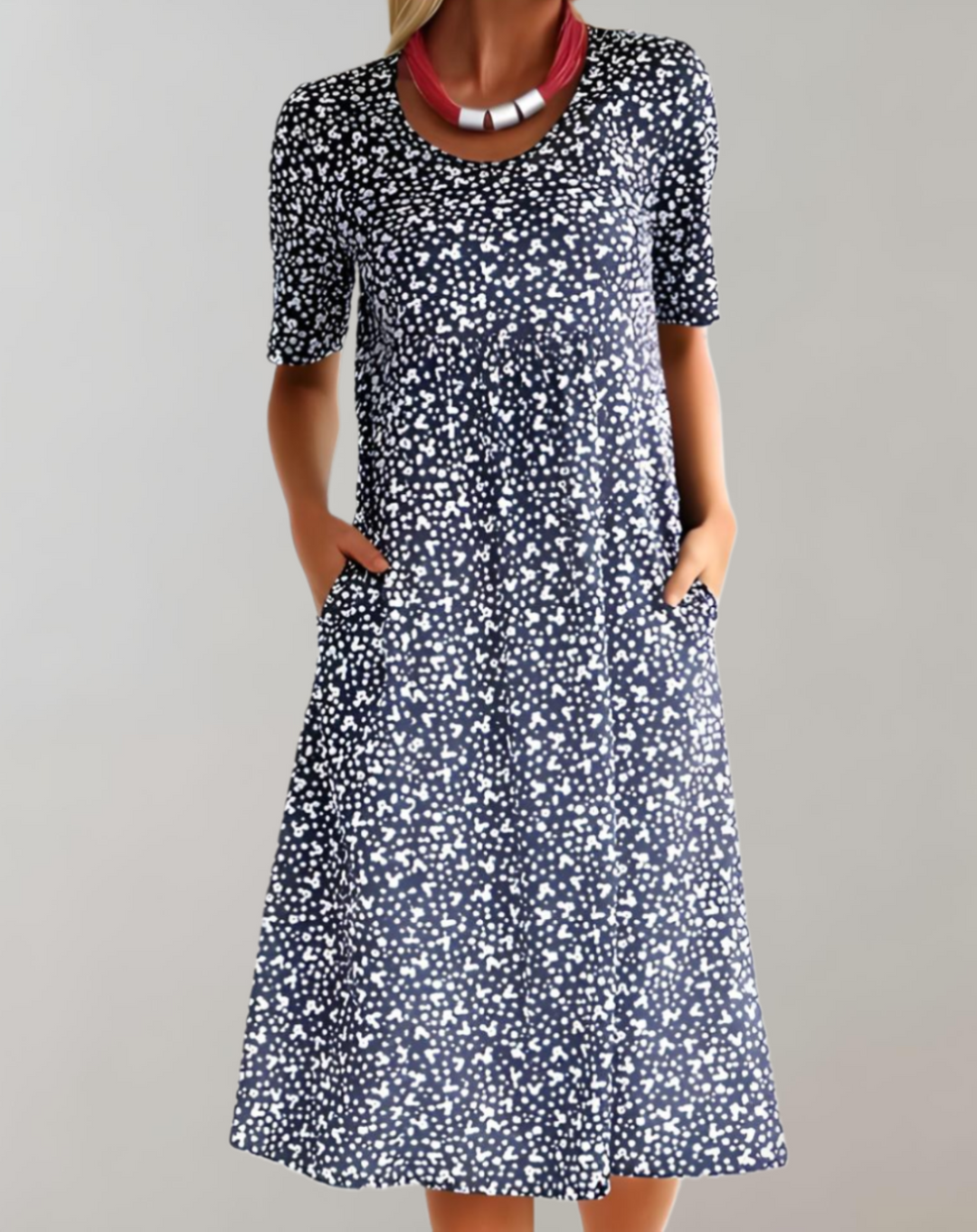 "Robe d'été légère femmes, encolure en V, coupe fluide, idéale pour les journées chaudes, style décontracté et élégant."
