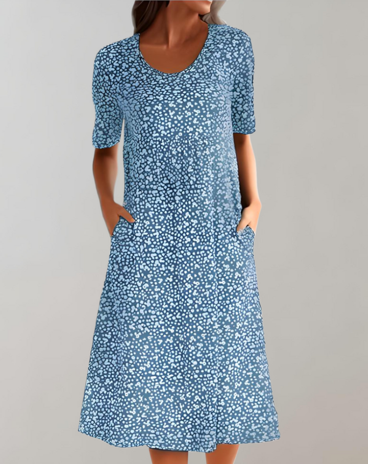 "Robe d'été légère femmes, encolure en V, coupe fluide, idéale pour les journées chaudes, style décontracté et élégant."