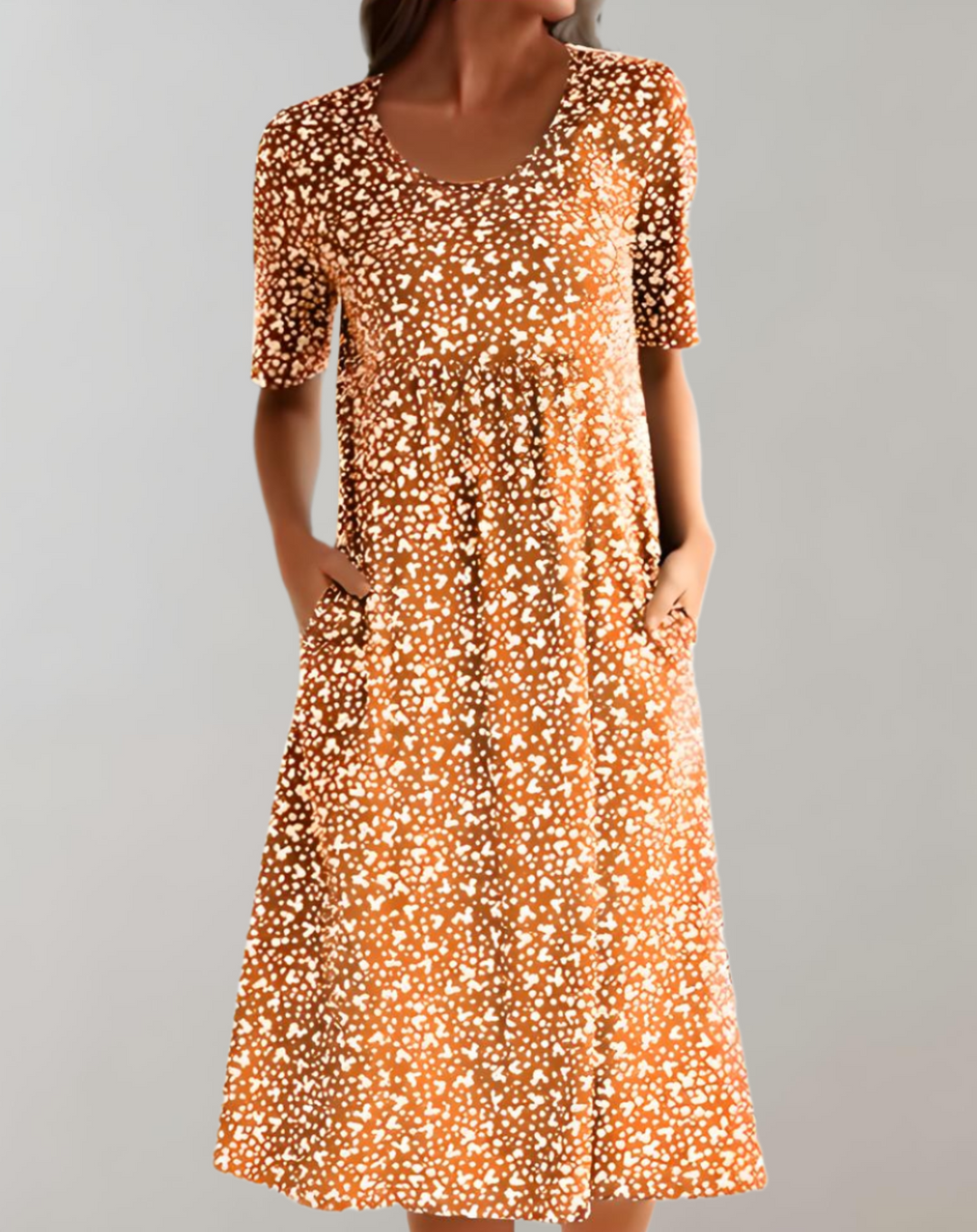 "Robe d'été légère femmes, encolure en V, coupe fluide, idéale pour les journées chaudes, style décontracté et élégant."