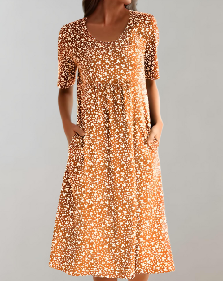 "Robe d'été légère femmes, encolure en V, coupe fluide, idéale pour les journées chaudes, style décontracté et élégant."