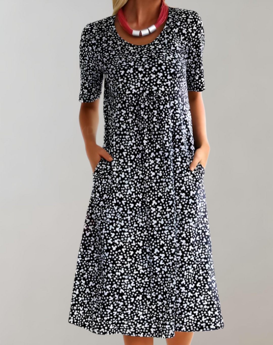 "Robe d'été légère femmes, encolure en V, coupe fluide, idéale pour les journées chaudes, style décontracté et élégant."