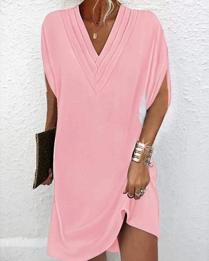 "Robe élégante femme manches fendues, style moderne, couleurs variées, coton et lin pour confort et chic polyvalent."