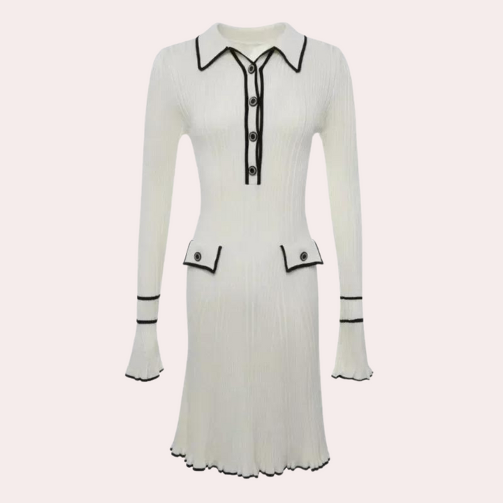 "Robe élégante femme manches longues abricot silhouette gracieuse"