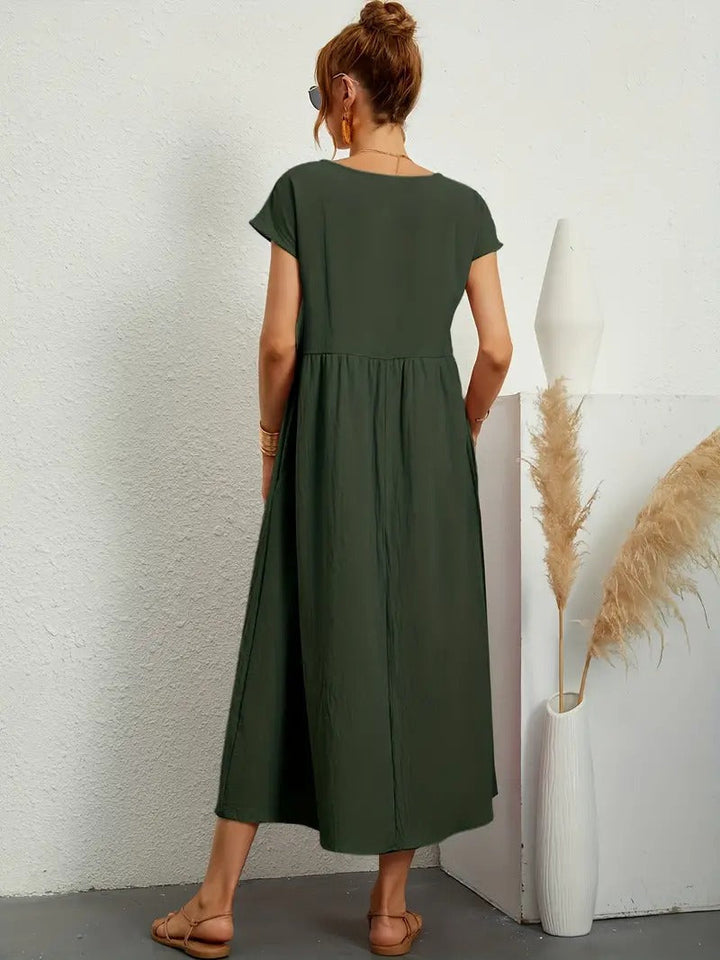 "Robe lin premium élégante avec poches, coupe flatteuse, couleurs variées, adaptée toutes saisons, confort assuré."