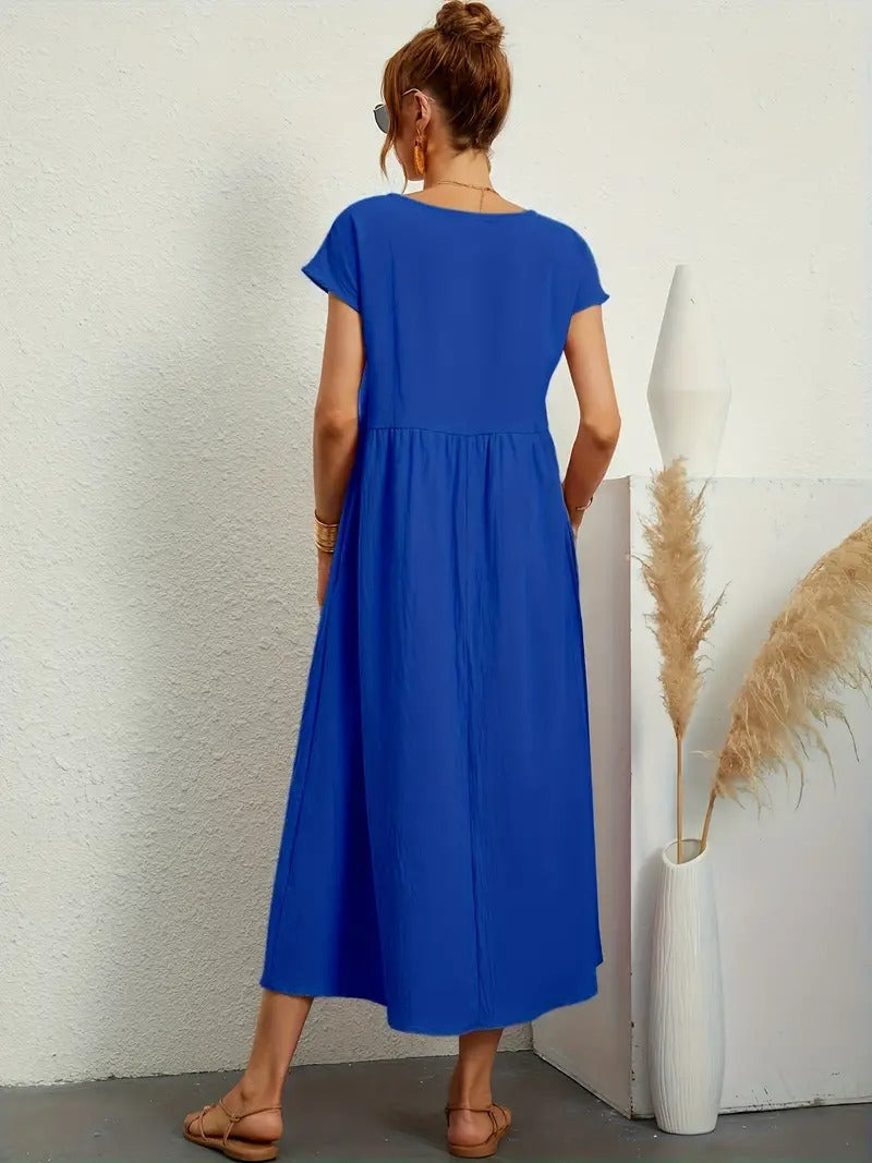 "Robe lin premium élégante avec poches, coupe flatteuse, couleurs variées, adaptée toutes saisons, confort assuré."