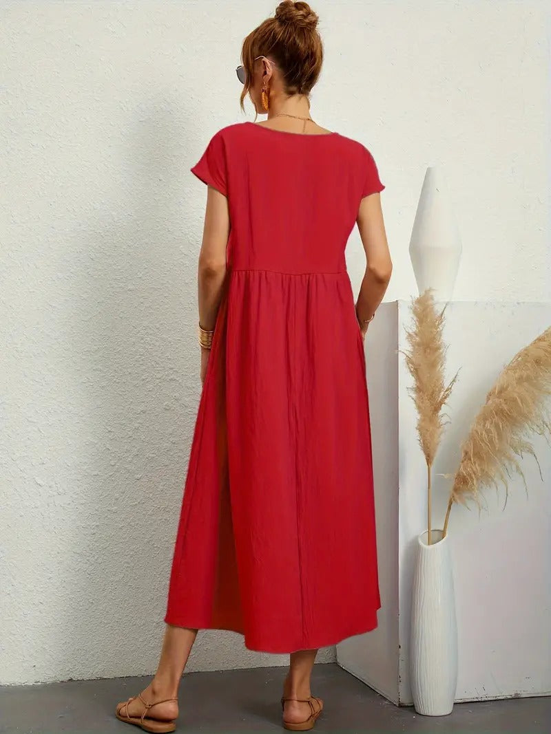 "Robe lin premium élégante avec poches, coupe flatteuse, couleurs variées, adaptée toutes saisons, confort assuré."