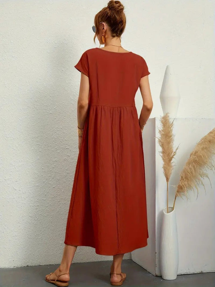"Robe lin premium élégante avec poches, coupe flatteuse, couleurs variées, adaptée toutes saisons, confort assuré."