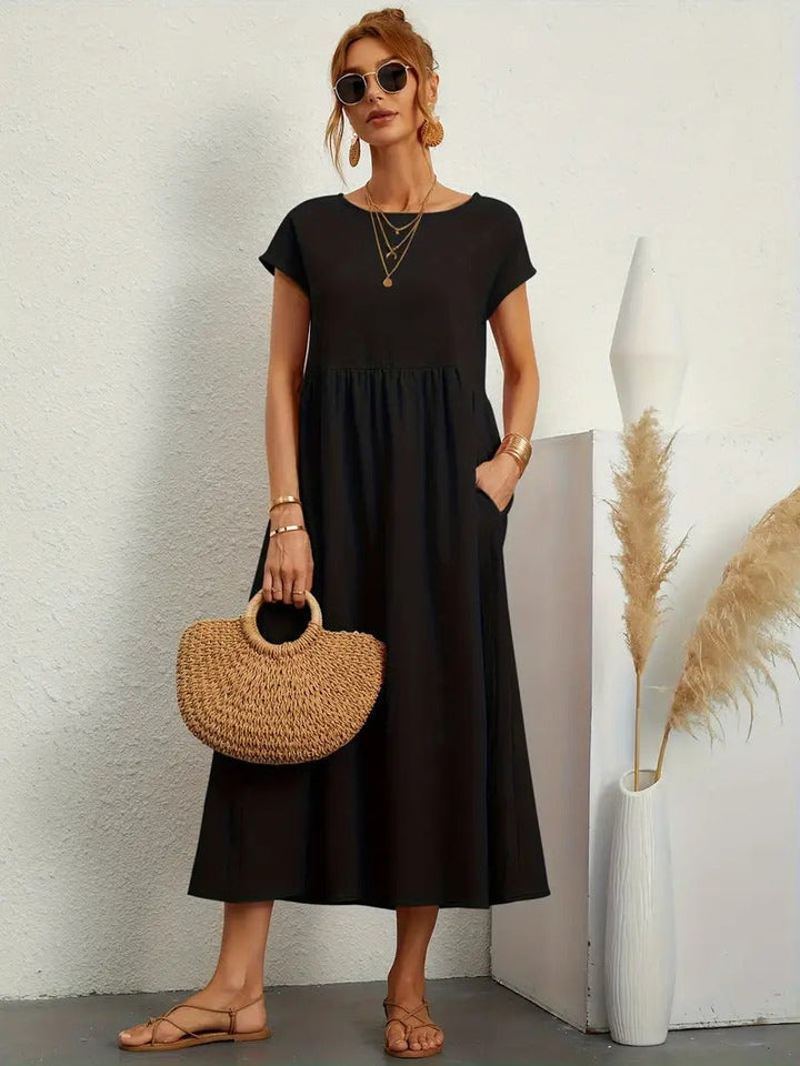 "Robe lin premium élégante avec poches, coupe flatteuse, couleurs variées, adaptée toutes saisons, confort assuré."