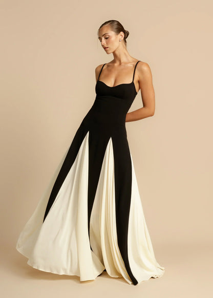 Robe longue chic à motifs blocs colorés, coupe moderne et élégante, idéale pour toutes occasions, confort inégalé.
