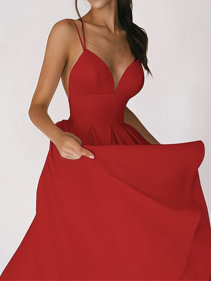"Robe longue élégante avec col en V, coupe ajustée, couleur noire pour soirées spéciales et moments élégants."