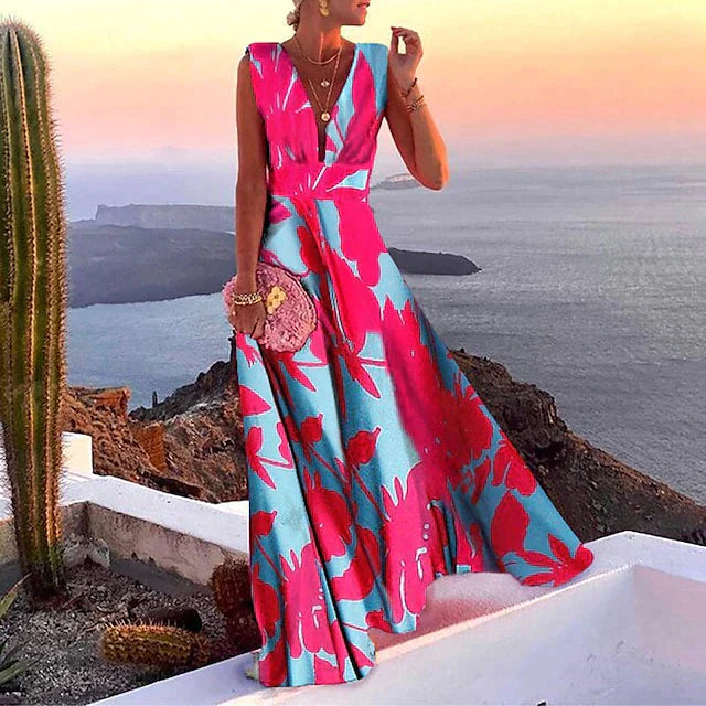 "Robe longue élégante femme polyvalente et confortable, tissu fluide, coupe flatteuse, idéale pour toutes occasions."