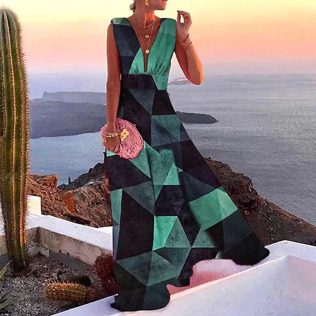"Robe longue élégante femme polyvalente et confortable, tissu fluide, coupe flatteuse, idéale pour toutes occasions."