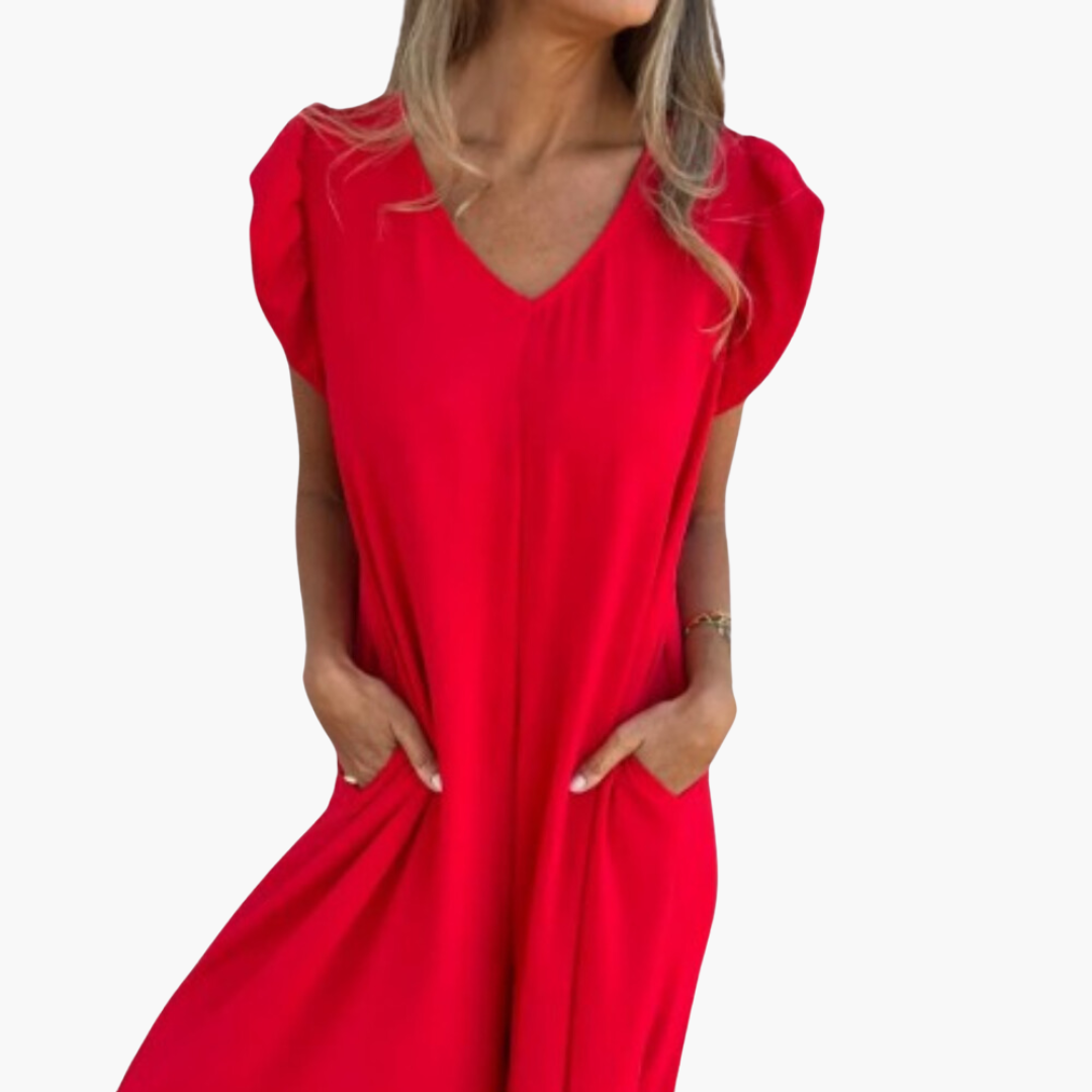"Robe longue femme élégante, imprimé léopard tendance, V-Col flatteur, silhouette féminine, matière douce et confortable."
