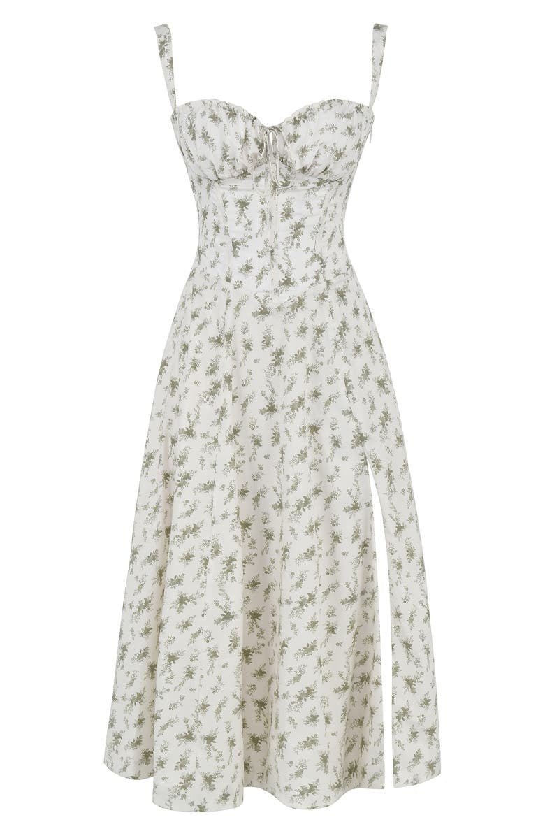 "Robe midi élégante à corset pour femme, jupe fluide et corsage flatteur, idéale pour événements formels et décontractés."