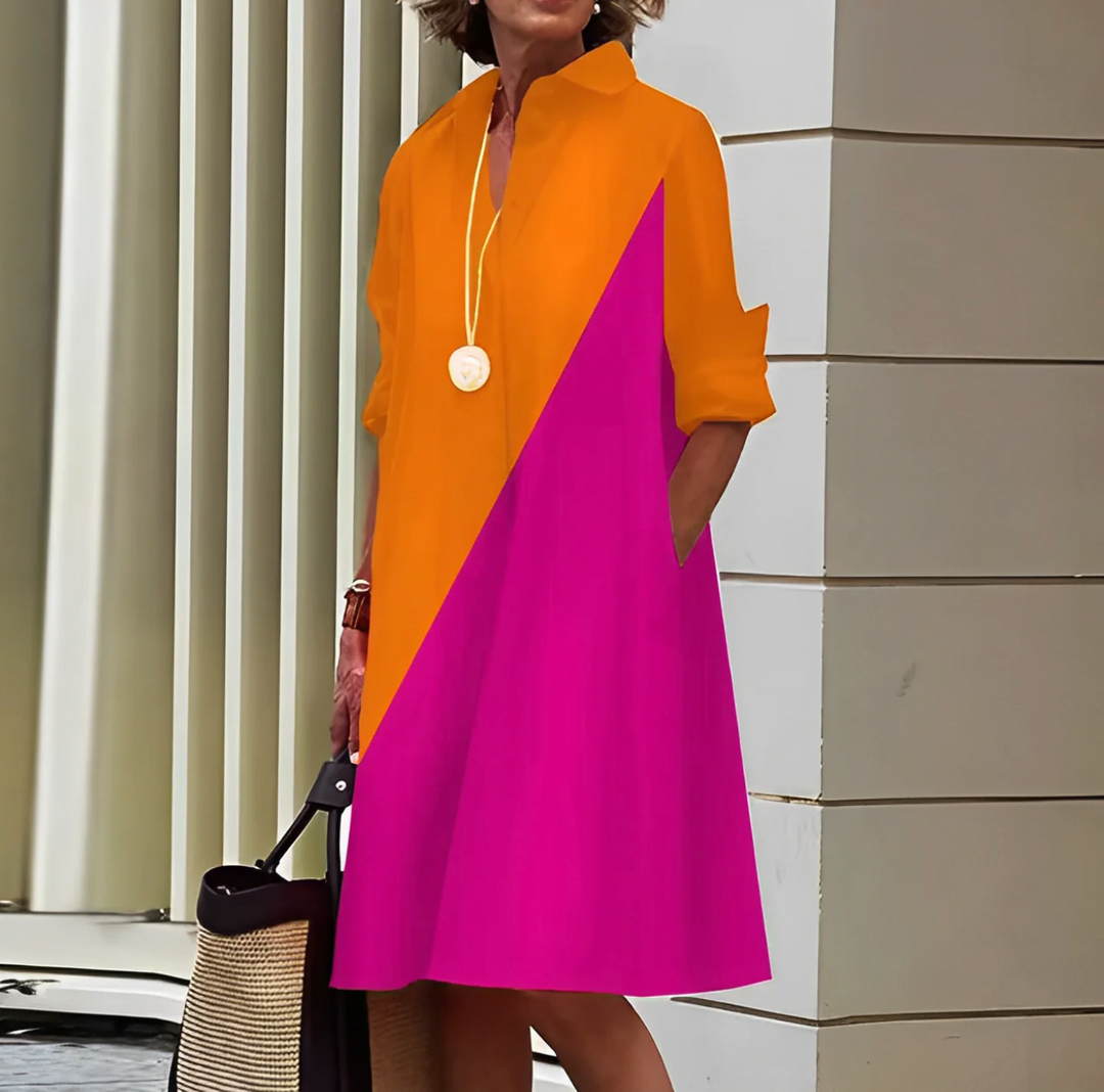 "Robe midi élégante d'été en tissu léger, coupe cintrée, couleur vibrante, parfaite pour confort et style."