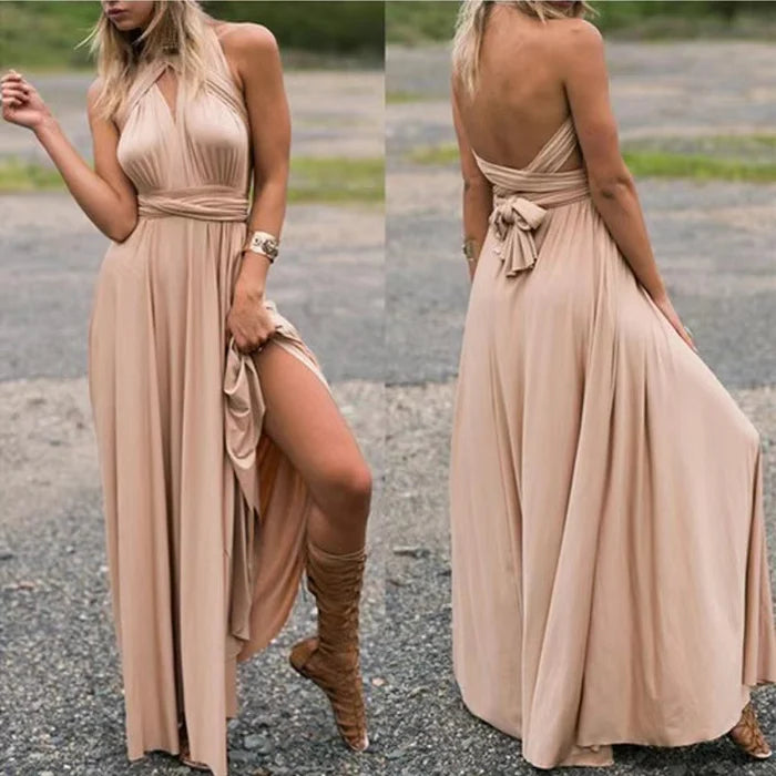 "Robe portefeuille élégante avec taille élastique, tissu respirant, coupe flatteuse pour occasions formelles et informelles."