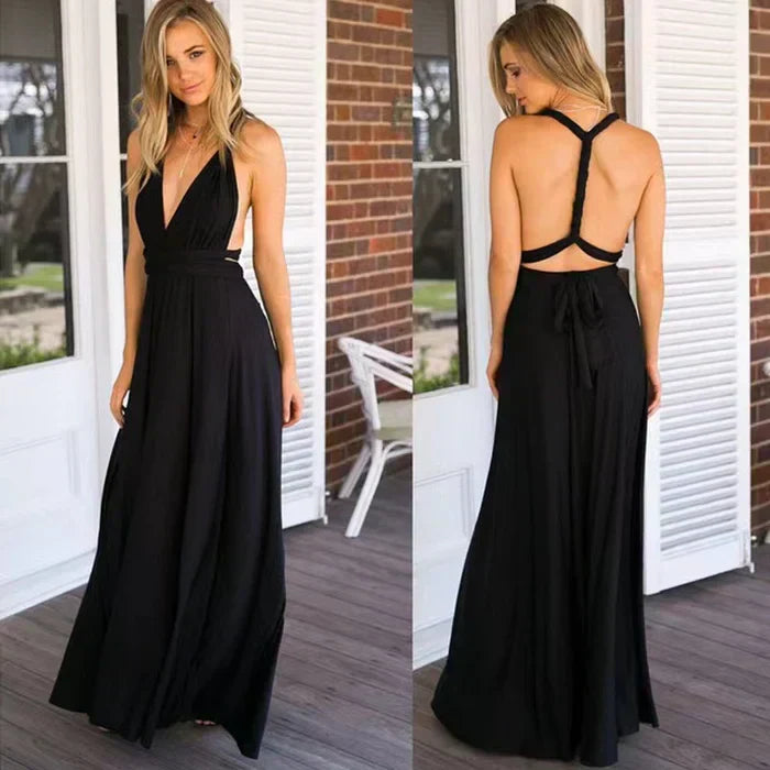 "Robe portefeuille élégante avec taille élastique, tissu respirant, coupe flatteuse pour occasions formelles et informelles."