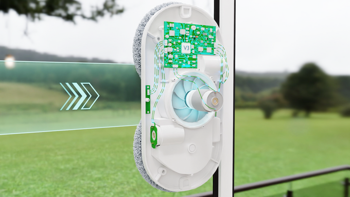 "Robot Laveur Intelligent sur fenêtre, nettoyage automatique efficace, AI avancée pour vitres impeccables."