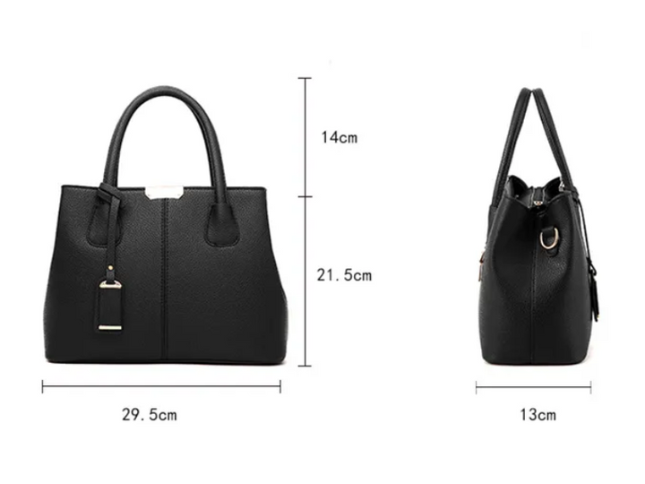 "Sac à bandoulière violet élégant et spacieux pour femme, avec sangle réglable et design intemporel, vue de face."