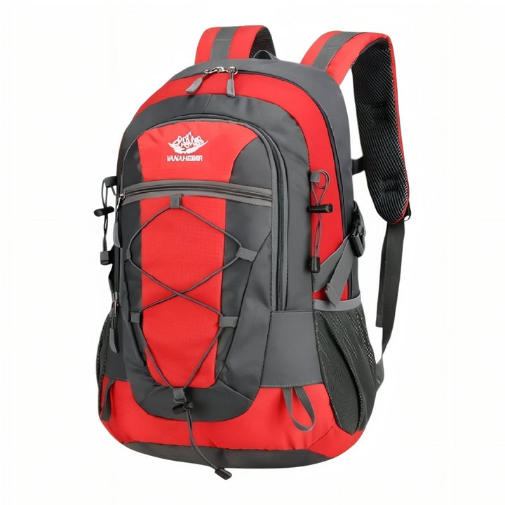"Sac à dos léger 30L pour randonnée, imperméable, avec bretelles rembourrées et poches en filet."