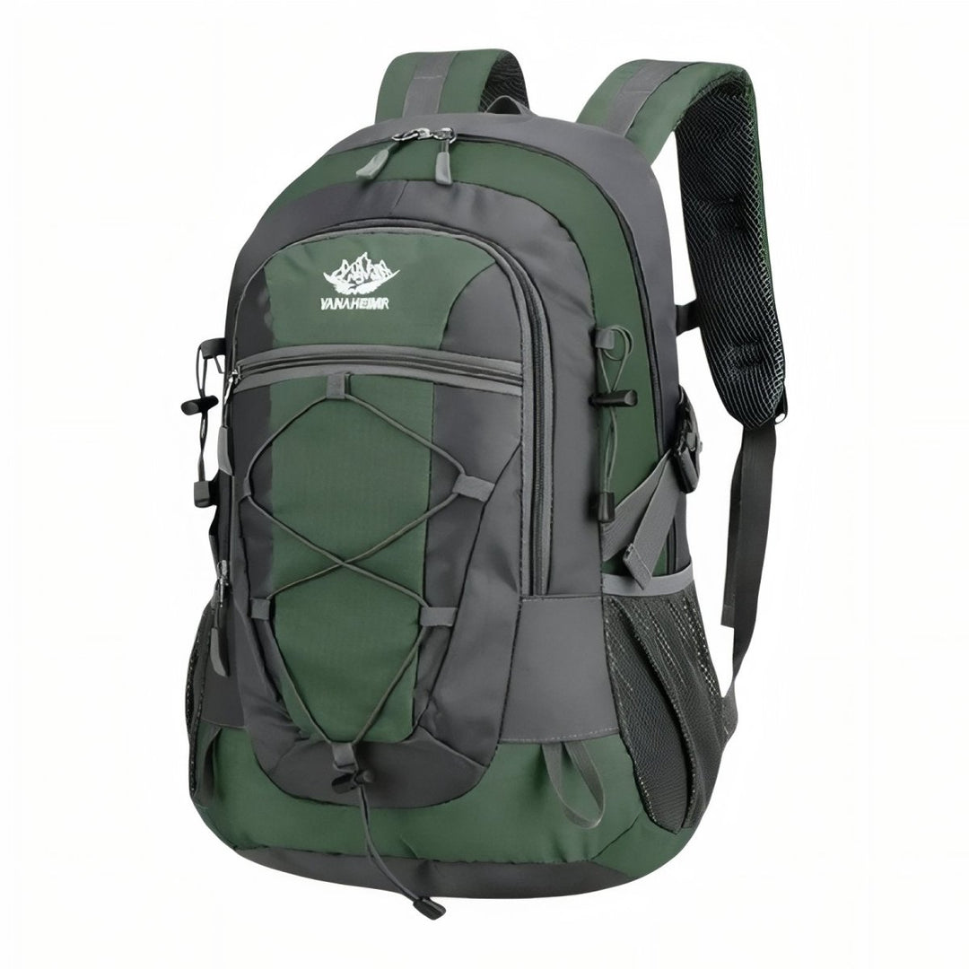 "Sac à dos léger 30L pour randonnée, imperméable, avec bretelles rembourrées et poches en filet."