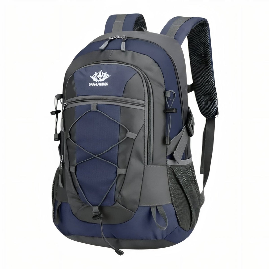 "Sac à dos léger 30L pour randonnée, imperméable, avec bretelles rembourrées et poches en filet."