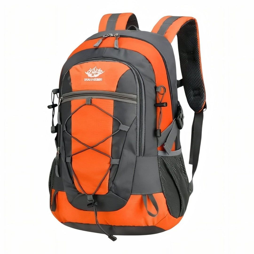 "Sac à dos léger 30L pour randonnée, imperméable, avec bretelles rembourrées et poches en filet."