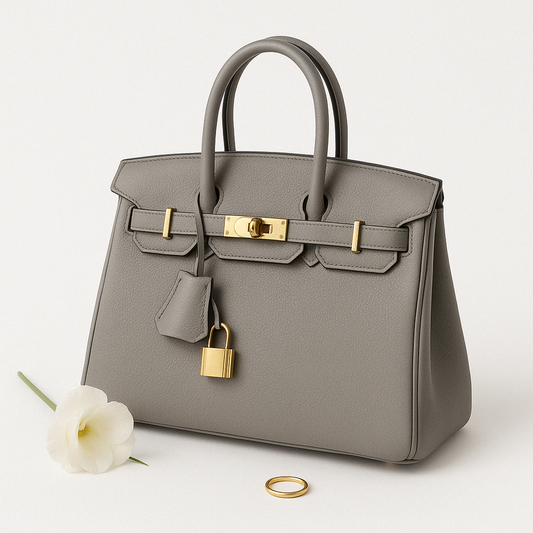 "Sac à main Élodie élégant en cuir véritable, lignes épurées, détails métalliques, intérieur spacieux, accessoire femme chic.