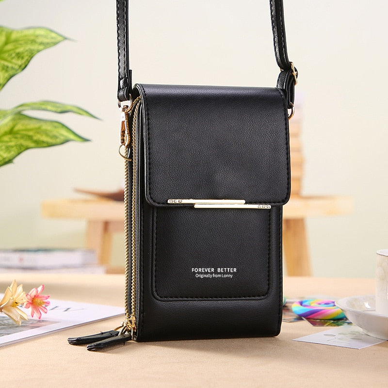 Sac bandoulière compact en cuir PU végétalien, élégant et moderne, pour femme, disponible en huit couleurs tendance.