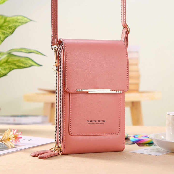 Sac bandoulière compact en cuir PU végétalien, élégant et moderne, pour femme, disponible en huit couleurs tendance.