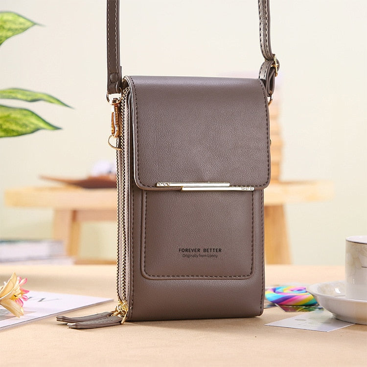 Sac bandoulière compact en cuir PU végétalien, élégant et moderne, pour femme, disponible en huit couleurs tendance.