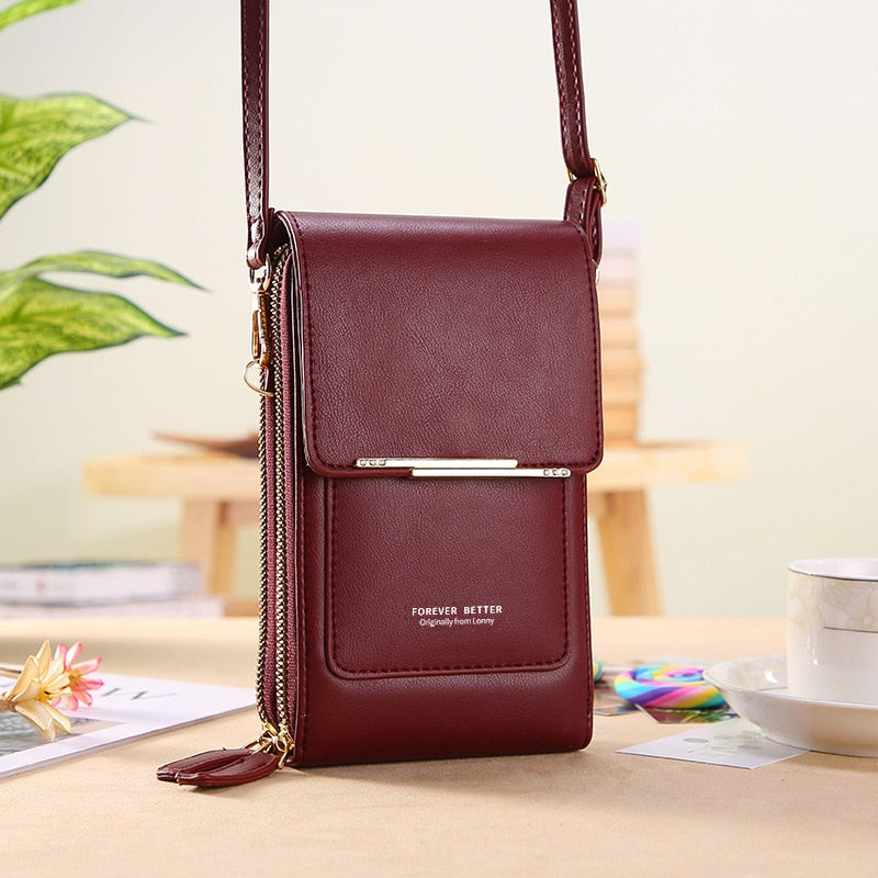 Sac bandoulière compact en cuir PU végétalien, élégant et moderne, pour femme, disponible en huit couleurs tendance.