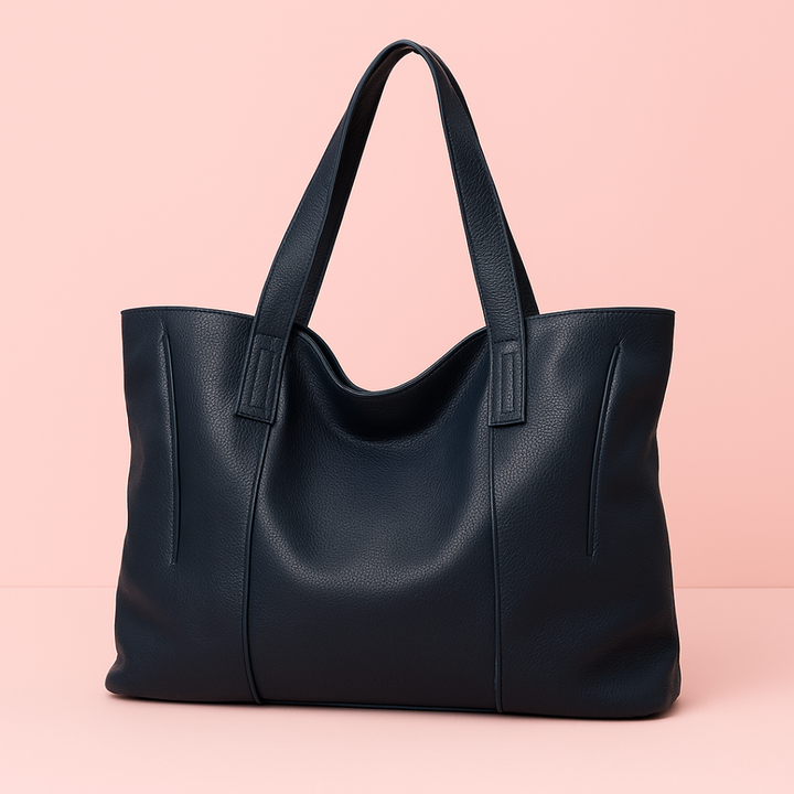 Sac cabas grand format en cuir souple camel avec fermeture zippée, idéal pour femme moderne et élégante.
